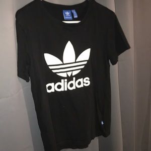 Black and White adidas shirt.